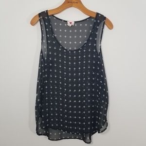 One Clothing medium sheer black sleeveless top